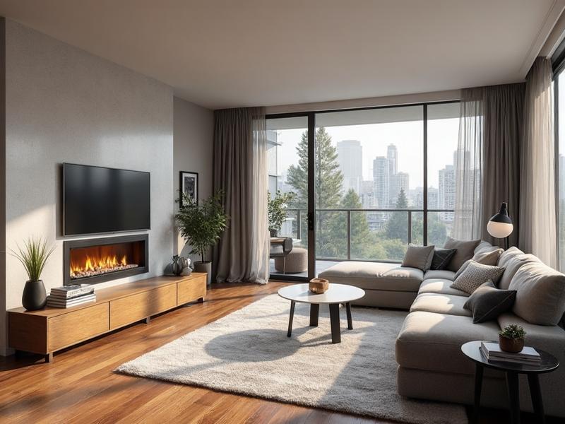 Modern GTA rental interior with skyline view